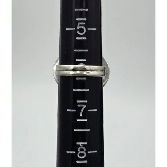 925 Sterling Silver Plt Oval Cabochon Amethyst Ring Sz 6 Bezel Southwest Jewelry - Picture 6 of 6